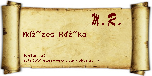 Mézes Réka névjegykártya