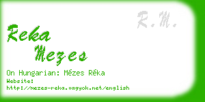 reka mezes business card
